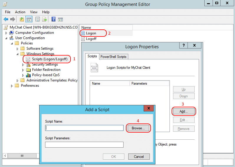 MyChat Group Policy logon script