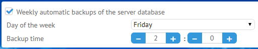 MyChat Server backup settings