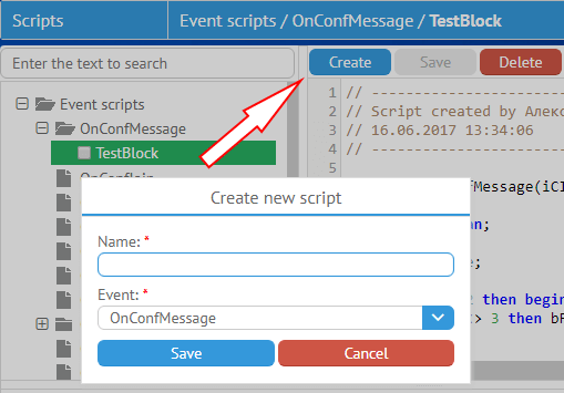 Creating a new script MyChat Server
