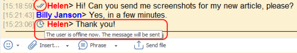 Message delivery status in MyChat