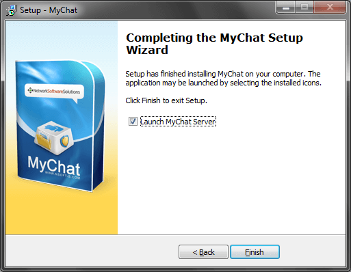 Last step of MyChat Server installation