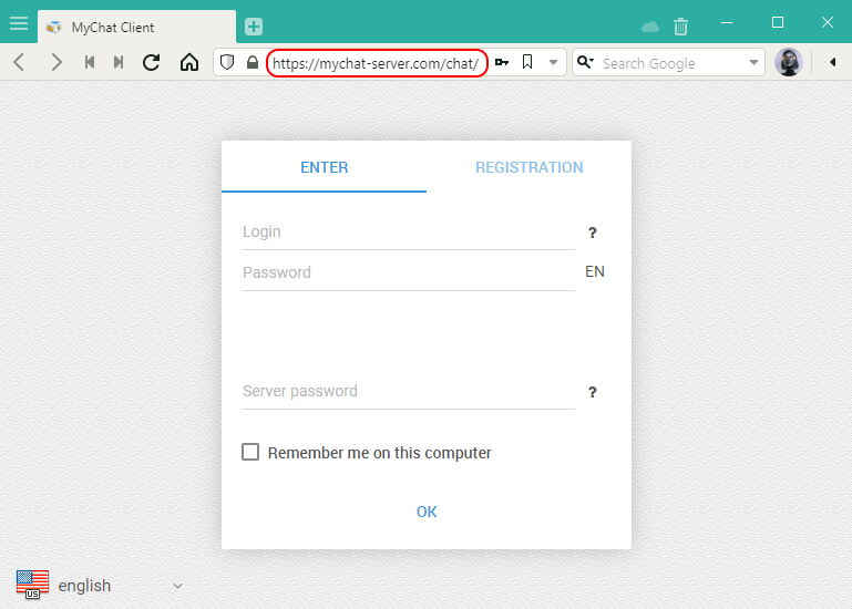 WEB chat log in window